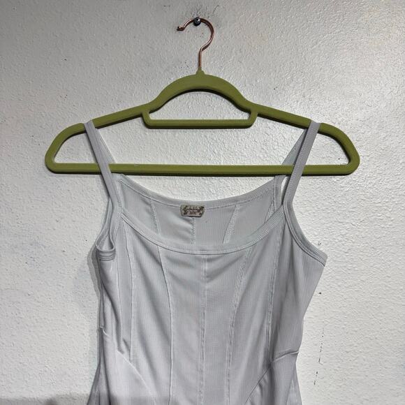 Free People Intimately White Ribbed Thong Bodysuit Sz M - Picture 3 of 14